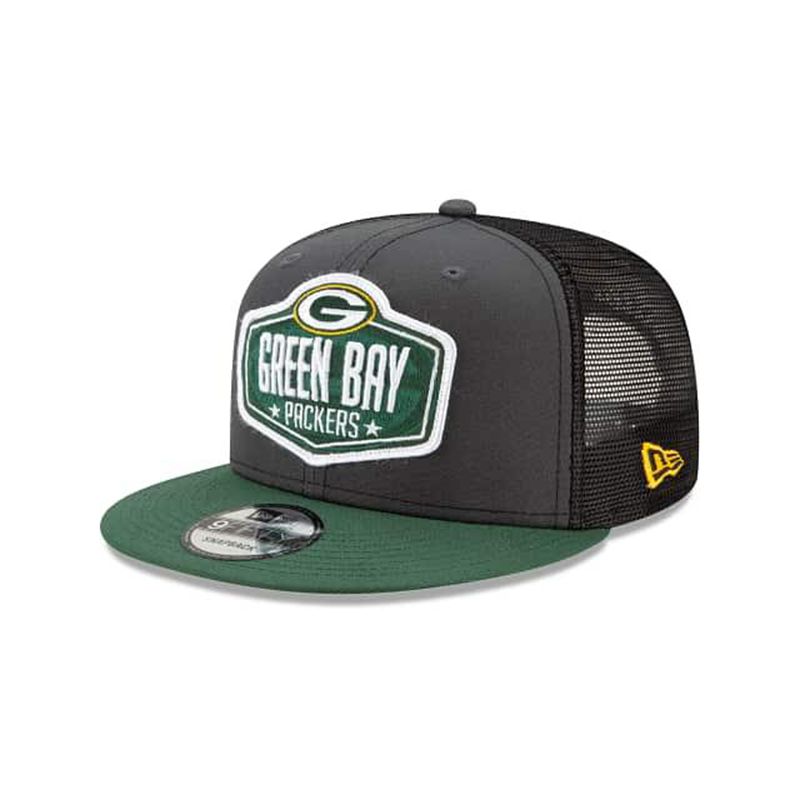 NFL Green Bay Packers Draft 9Fifty Snapback (UJM8152) - Grey New Era Caps